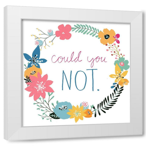 Snarky Florals VIII White Modern Wood Framed Art Print by Vess, June Erica