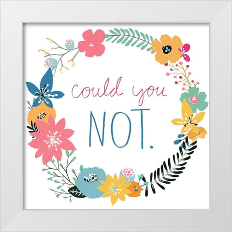 Snarky Florals VIII White Modern Wood Framed Art Print by Vess, June Erica