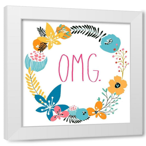 Snarky Florals X White Modern Wood Framed Art Print by Vess, June Erica