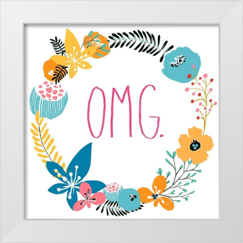 Snarky Florals X White Modern Wood Framed Art Print by Vess, June Erica