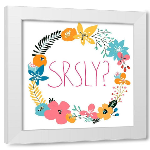 Snarky Florals XI White Modern Wood Framed Art Print by Vess, June Erica