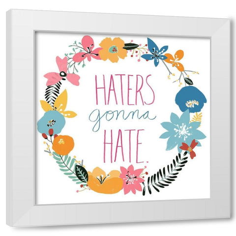 Snarky Florals XII White Modern Wood Framed Art Print by Vess, June Erica