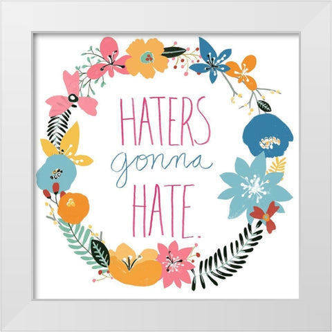 Snarky Florals XII White Modern Wood Framed Art Print by Vess, June Erica
