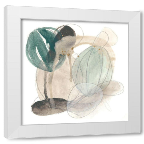 Cactus Gesture III White Modern Wood Framed Art Print by Vess, June Erica