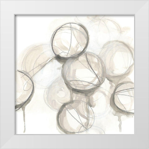 Neutral Lanterns I White Modern Wood Framed Art Print by Vess, June Erica
