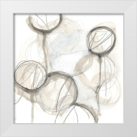 Neutral Lanterns II White Modern Wood Framed Art Print by Vess, June Erica