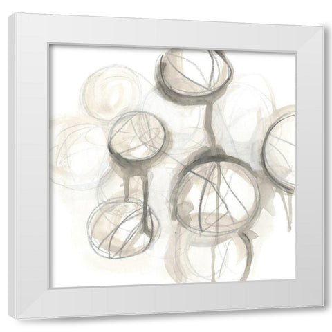 Neutral Lanterns III White Modern Wood Framed Art Print by Vess, June Erica