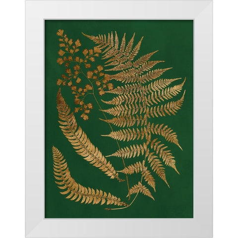Gilded Ferns I White Modern Wood Framed Art Print by Vision Studio