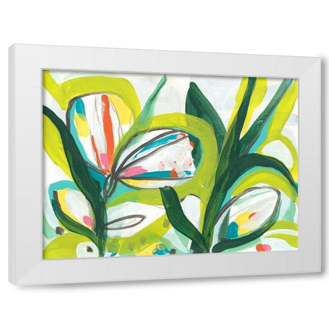 Tropical Tones I White Modern Wood Framed Art Print by Vess, June Erica