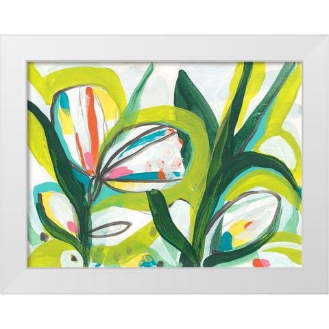 Tropical Tones I White Modern Wood Framed Art Print by Vess, June Erica