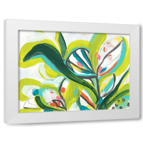 Tropical Tones II White Modern Wood Framed Art Print by Vess, June Erica