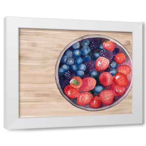 Bowls of Fruit III White Modern Wood Framed Art Print by Ludwig, Alicia