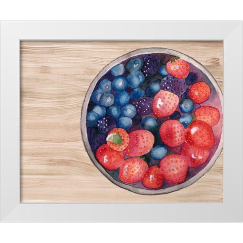 Bowls of Fruit III White Modern Wood Framed Art Print by Ludwig, Alicia