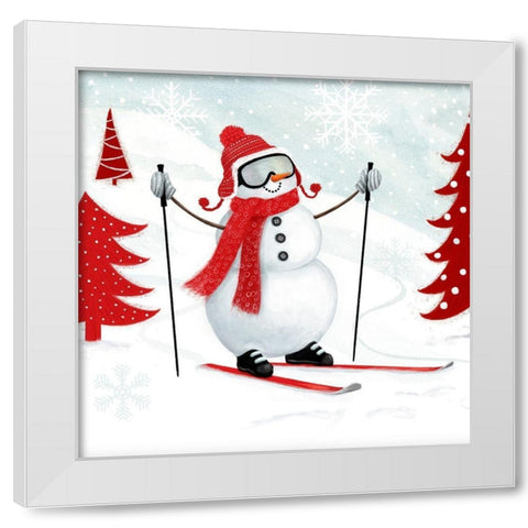 Snow Day I White Modern Wood Framed Art Print by Borges, Victoria