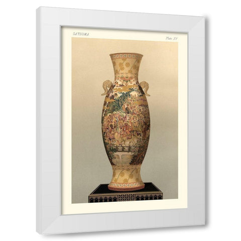 Satsuma Vase Pl. XV White Modern Wood Framed Art Print by Audsley, George