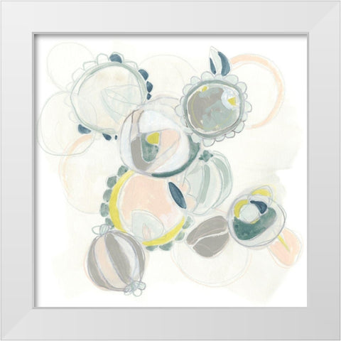 Floral Scumble I White Modern Wood Framed Art Print by Vess, June Erica