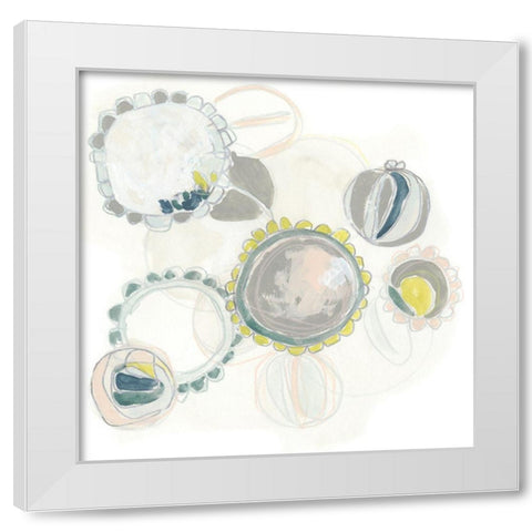 Floral Scumble III White Modern Wood Framed Art Print by Vess, June Erica