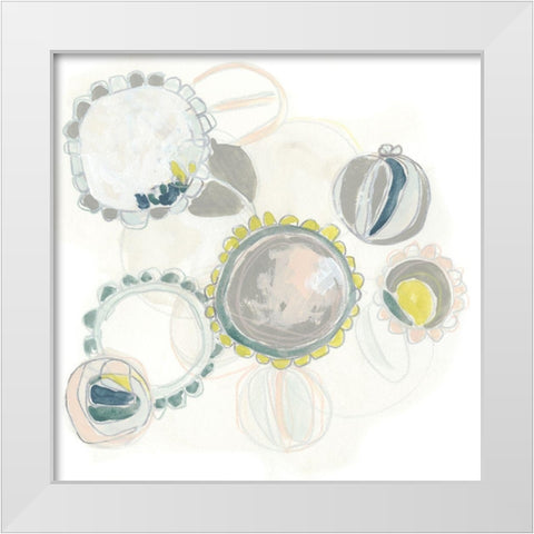 Floral Scumble III White Modern Wood Framed Art Print by Vess, June Erica