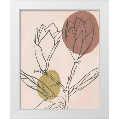 Blush I White Modern Wood Framed Art Print by Wang, Melissa