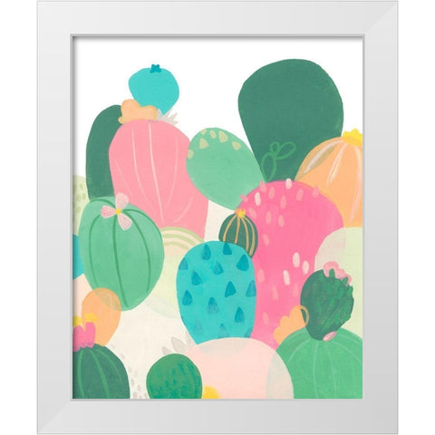 Cactus Confetti II White Modern Wood Framed Art Print by Vess, June Erica