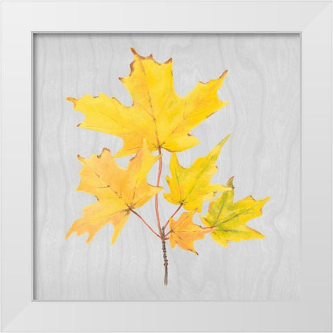 Autumn Leaves II White Modern Wood Framed Art Print by Miller, Dianne