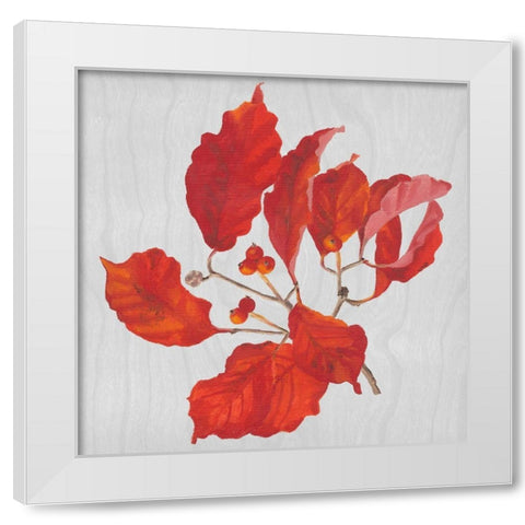 Autumn Leaves VI White Modern Wood Framed Art Print by Miller, Dianne