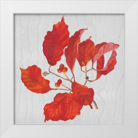 Autumn Leaves VI White Modern Wood Framed Art Print by Miller, Dianne