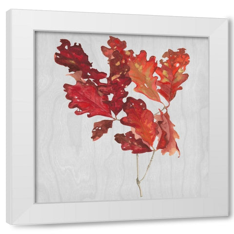 Autumn Leaves VIII White Modern Wood Framed Art Print by Miller, Dianne