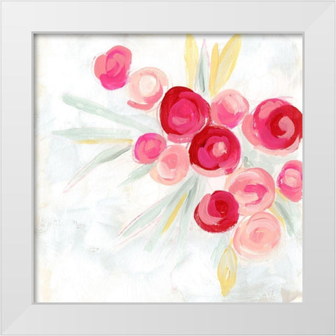 Rosebud Impression I White Modern Wood Framed Art Print by Vess, June Erica