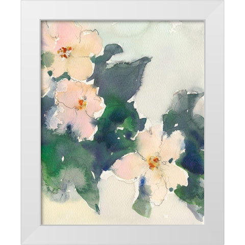 Peach Blooms I White Modern Wood Framed Art Print by Dixon, Samuel