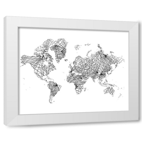 Global Matrix White Modern Wood Framed Art Print by Goldberger, Jennifer