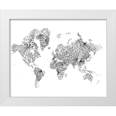 Global Matrix White Modern Wood Framed Art Print by Goldberger, Jennifer