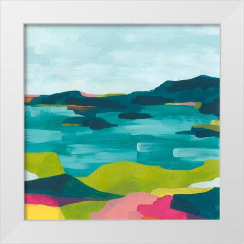 Kaleidoscope Coast I White Modern Wood Framed Art Print by Vess, June Erica