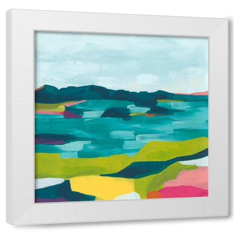 Kaleidoscope Coast II White Modern Wood Framed Art Print by Vess, June Erica