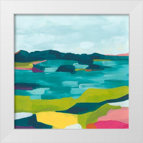 Kaleidoscope Coast II White Modern Wood Framed Art Print by Vess, June Erica