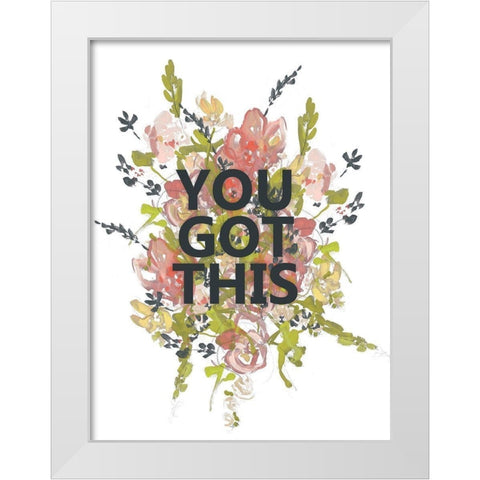 Empower Flowers I White Modern Wood Framed Art Print by Goldberger, Jennifer