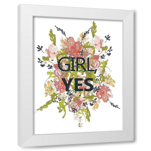Empower Flowers II White Modern Wood Framed Art Print by Goldberger, Jennifer