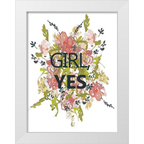 Empower Flowers II White Modern Wood Framed Art Print by Goldberger, Jennifer