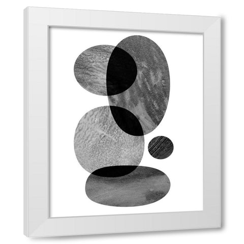 Moving Orbs I White Modern Wood Framed Art Print by Sizemore, Natalie