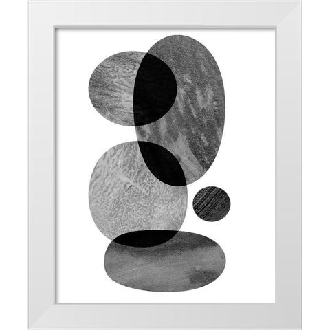 Moving Orbs I White Modern Wood Framed Art Print by Sizemore, Natalie