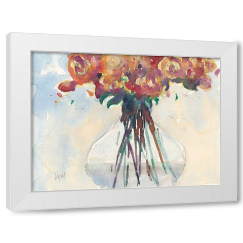 Faded Roses II White Modern Wood Framed Art Print by Dixon, Samuel
