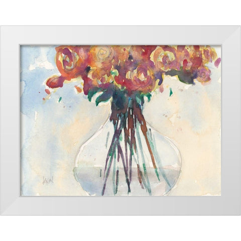 Faded Roses II White Modern Wood Framed Art Print by Dixon, Samuel
