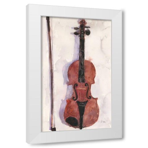 The Violin White Modern Wood Framed Art Print by Dixon, Samuel