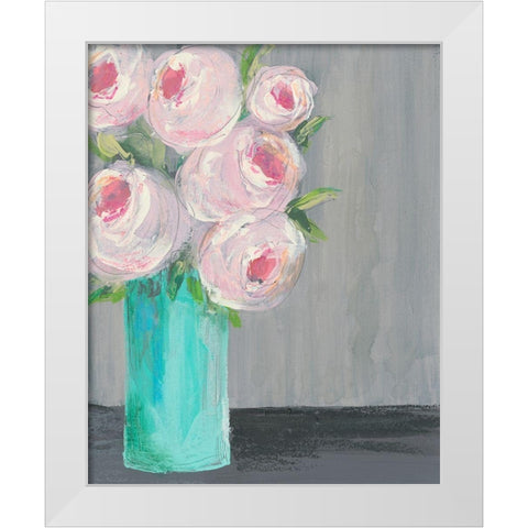 Sorbet Floral I White Modern Wood Framed Art Print by Moore, Regina