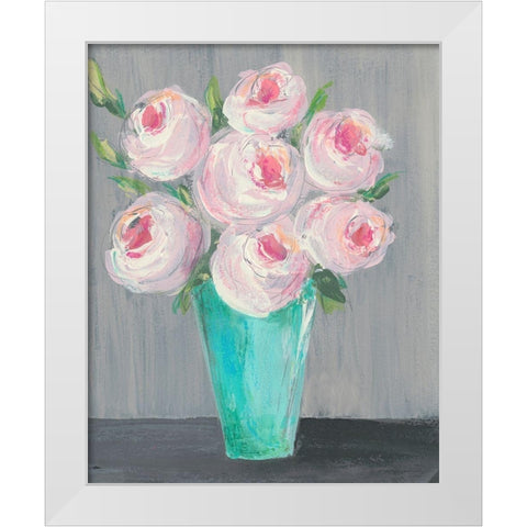 Sorbet Floral II White Modern Wood Framed Art Print by Moore, Regina