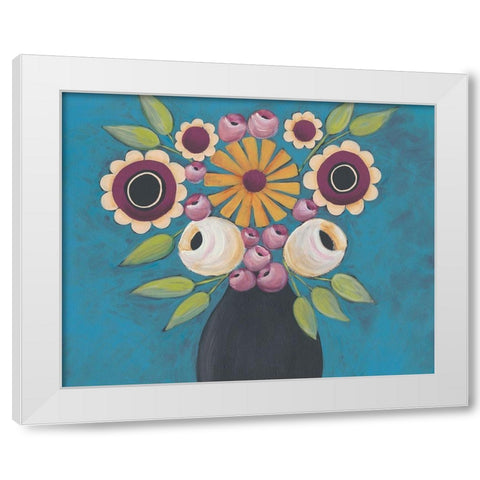 Flowers Galore I White Modern Wood Framed Art Print by Moore, Regina