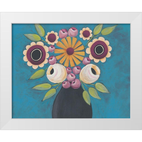 Flowers Galore I White Modern Wood Framed Art Print by Moore, Regina