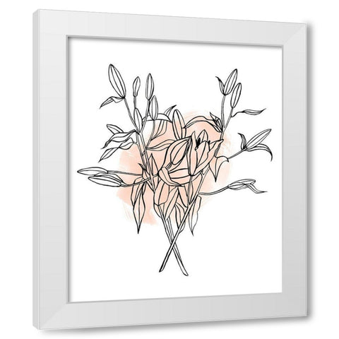 Lilies on Pink I White Modern Wood Framed Art Print by Scarvey, Emma