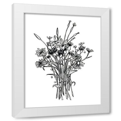 Black and White Bouquet I White Modern Wood Framed Art Print by Scarvey, Emma