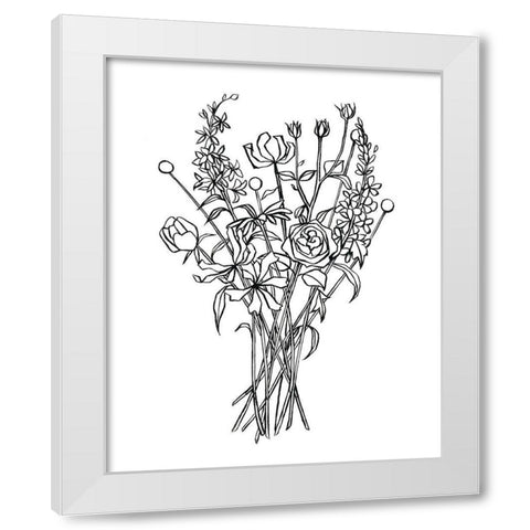 Black and White Bouquet III White Modern Wood Framed Art Print by Scarvey, Emma